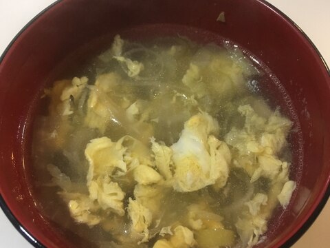 白菜と舞茸の中華風たまごスープ